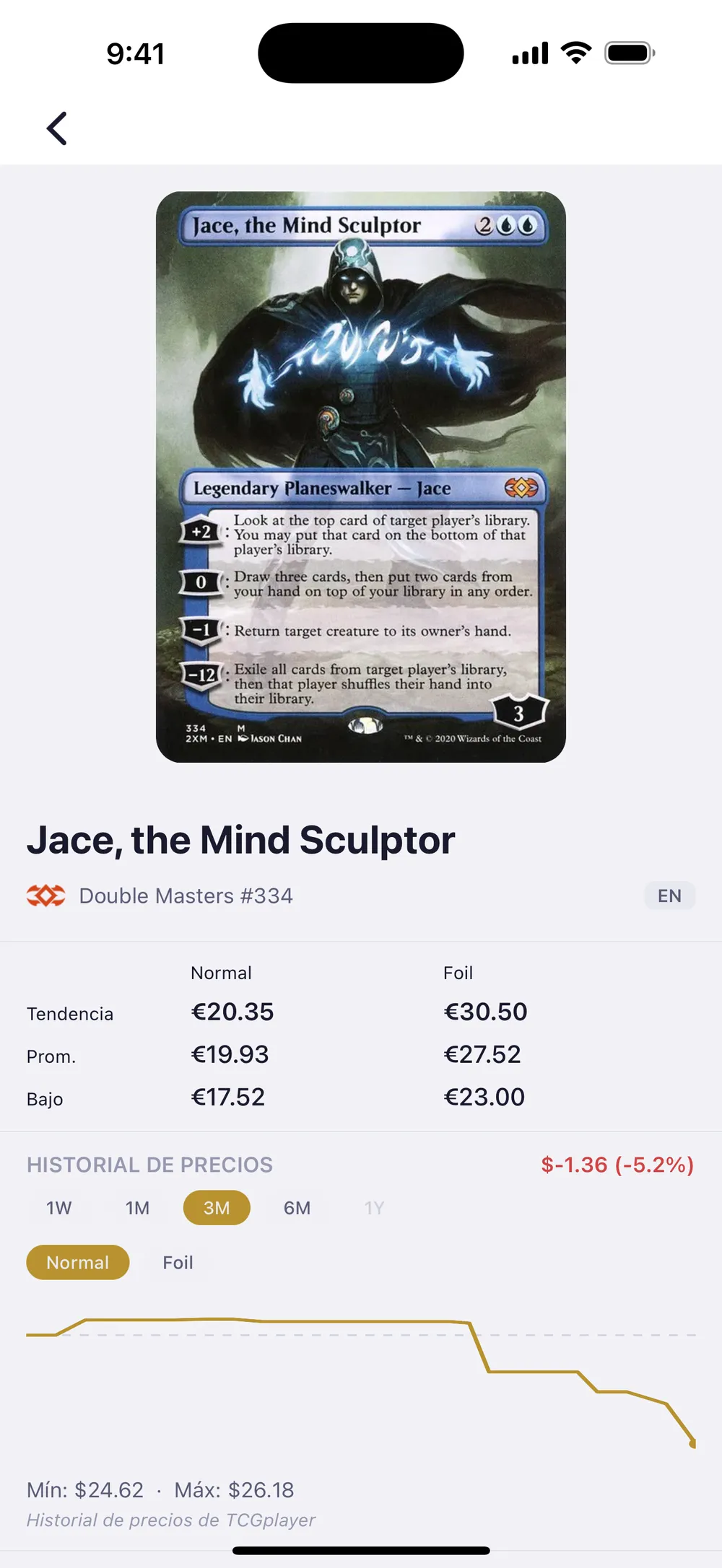SuperSwap card detail — market prices and price history across marketplaces.